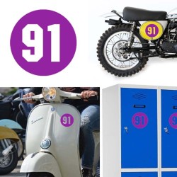 Numero 91 versión via, pegatina de vinilo