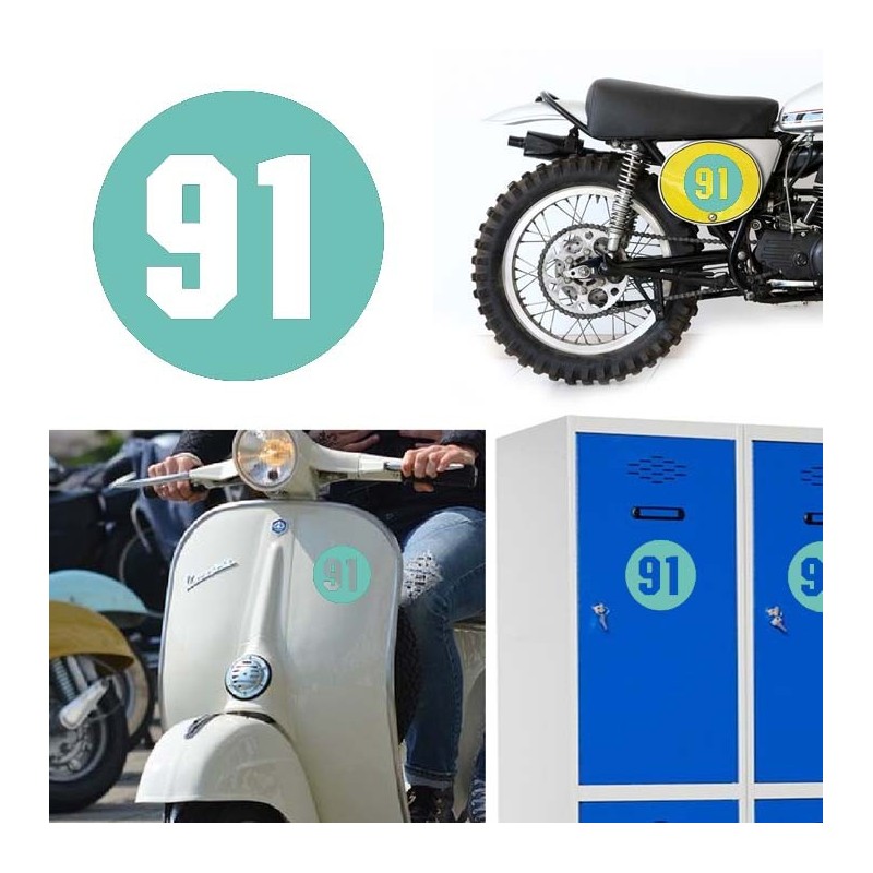 Numero 91 versión via, pegatina de vinilo