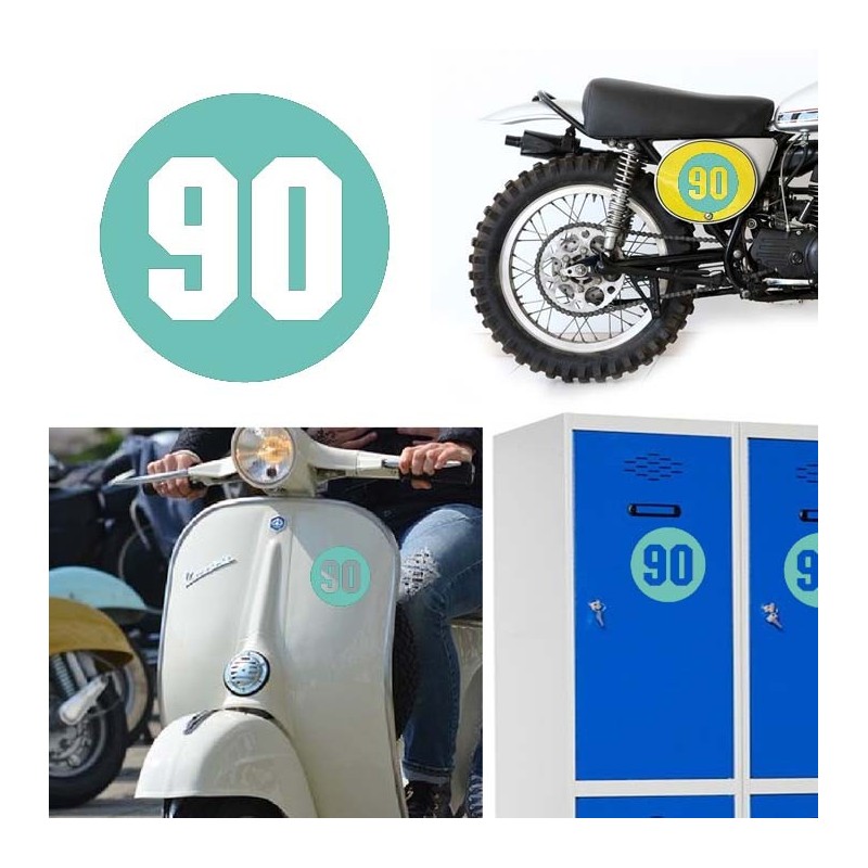 Numero 90 versión via, pegatina de vinilo
