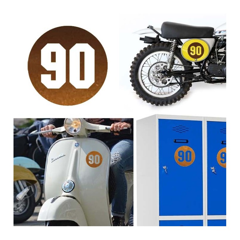Numero 90 versión via, pegatina de vinilo