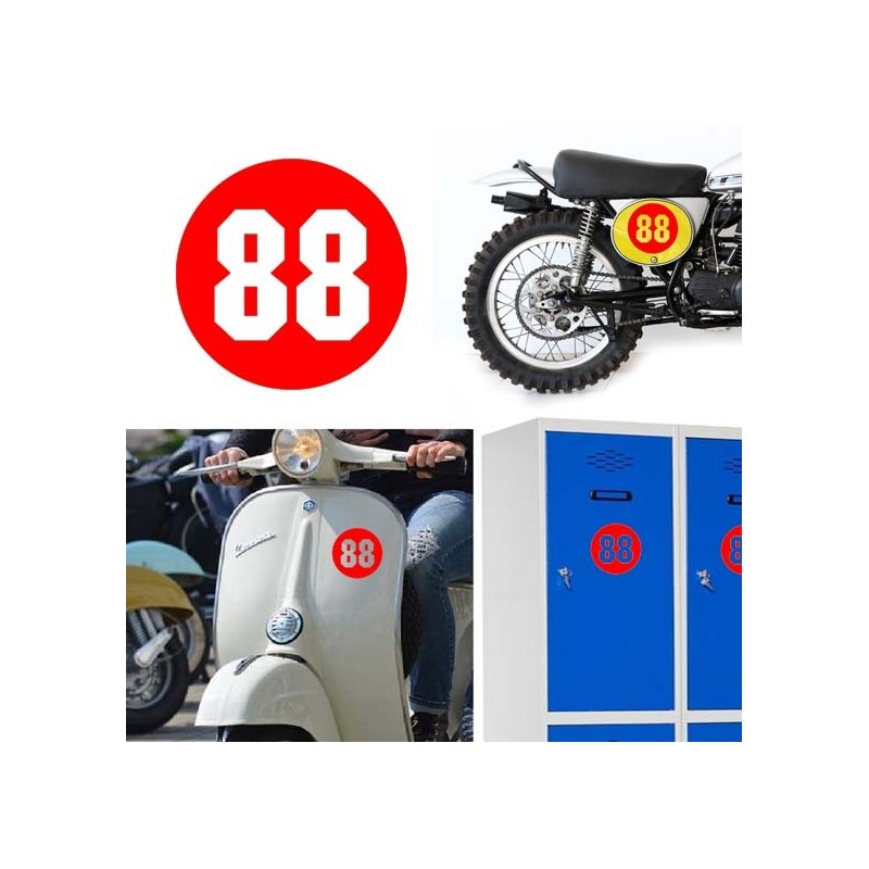 Numero 88 versión via, pegatina de vinilo