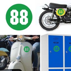 Numero 88 versión via, pegatina de vinilo