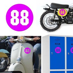 Numero 88 versión via, pegatina de vinilo