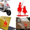 Don Quijote y Sancho, pegatina de vinilo versión izquierda