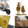 Don Quijote y Sancho, pegatina de vinilo versión izquierda