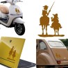 Don Quijote y Sancho, pegatina de vinilo versión izquierda