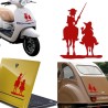 Don Quijote y Sancho, pegatina de vinilo versión izquierda