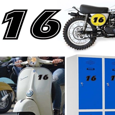 Número 16 versión eras, pegatina de vinilo
