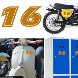 Número 16 versión eras, pegatina de vinilo