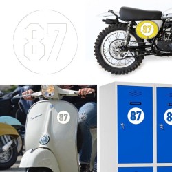 Numero 87 versión via, pegatina de vinilo