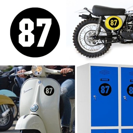 Numero 87 versión via, pegatina de vinilo