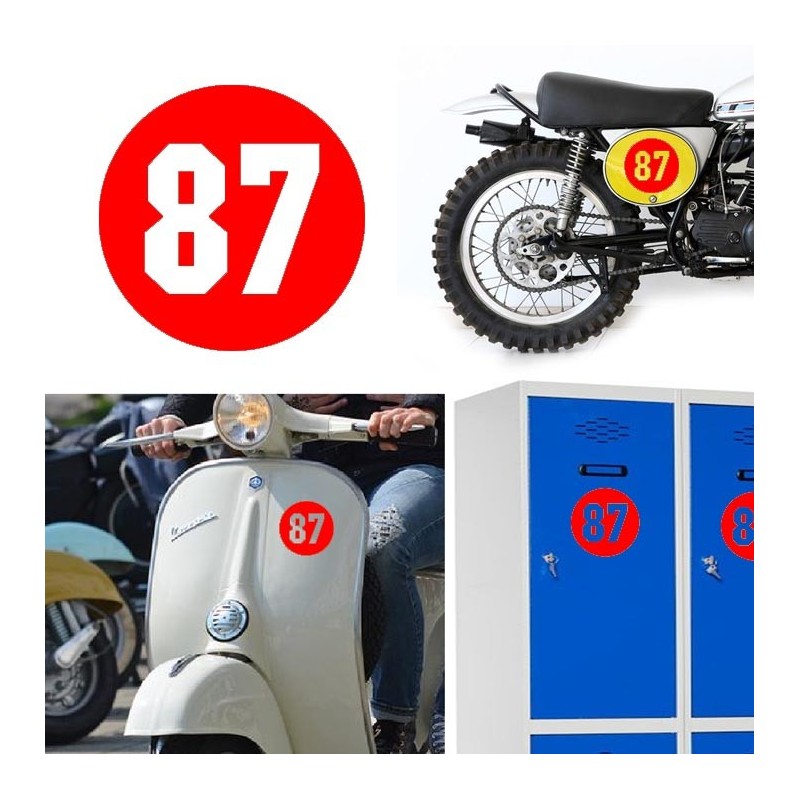 Numero 87 versión via, pegatina de vinilo