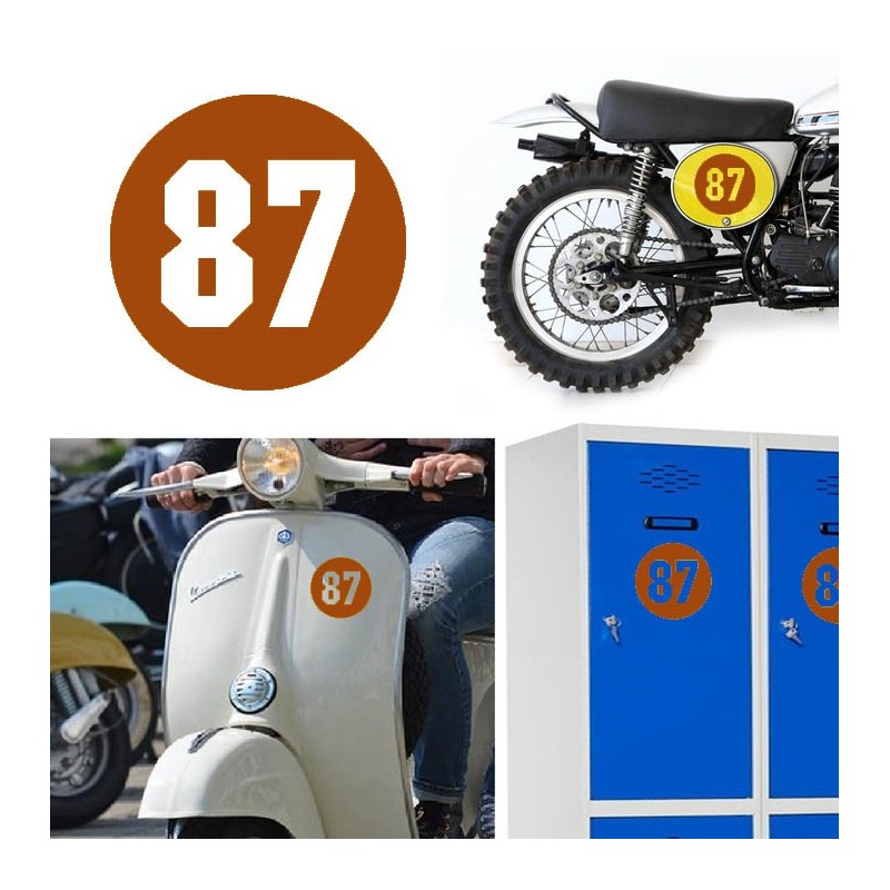 Numero 87 versión via, pegatina de vinilo