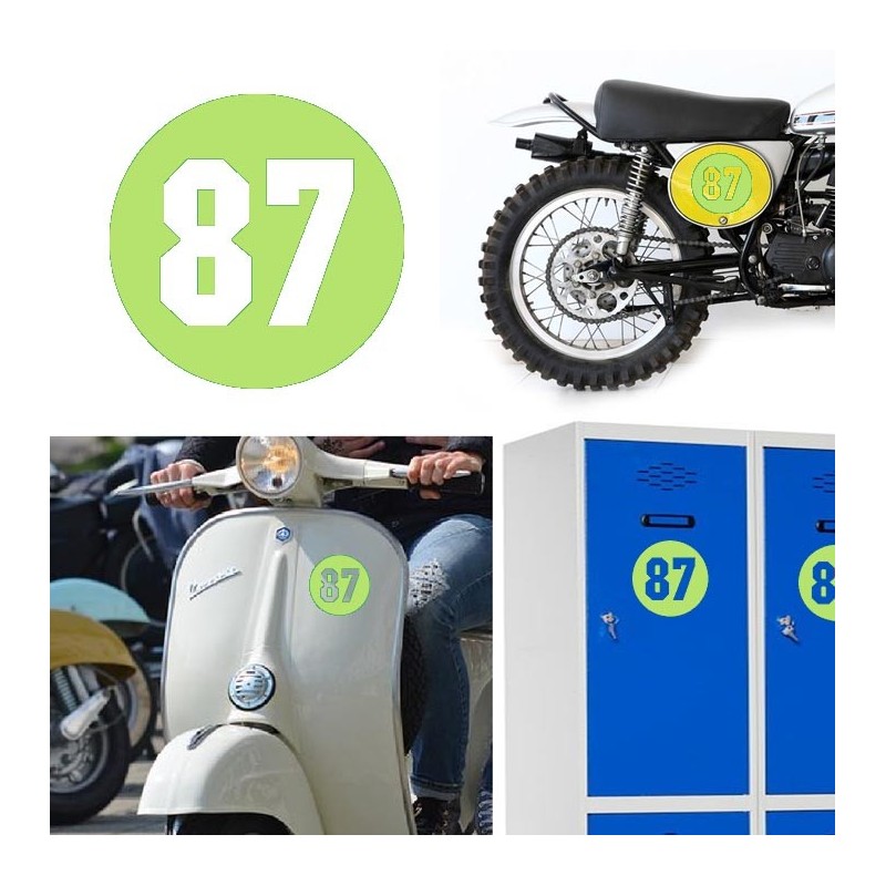 Numero 87 versión via, pegatina de vinilo