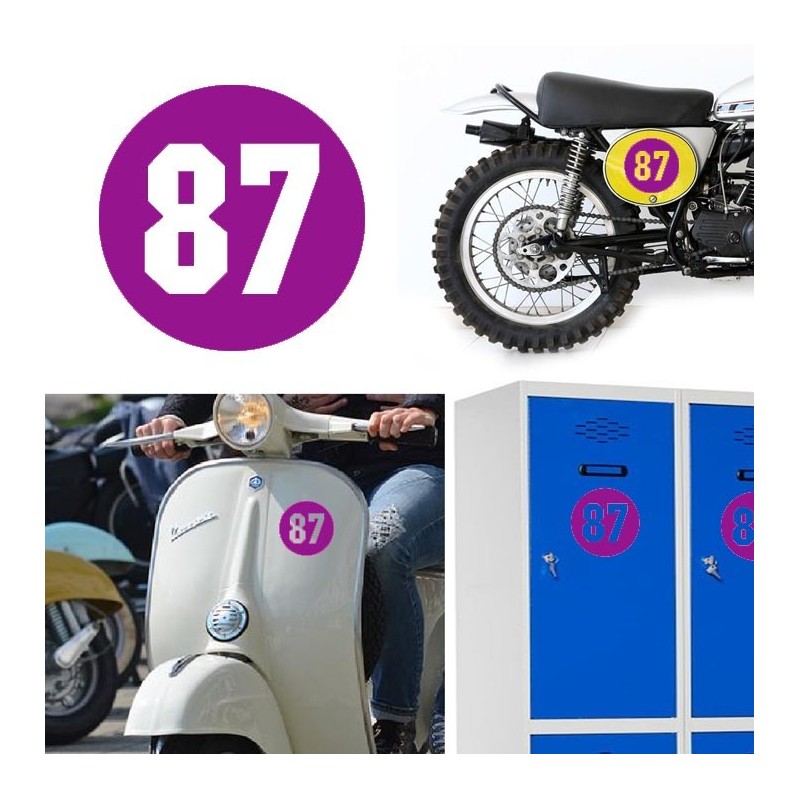 Numero 87 versión via, pegatina de vinilo