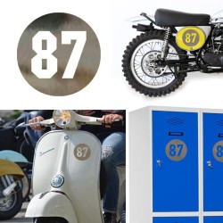 Numero 87 versión via, pegatina de vinilo