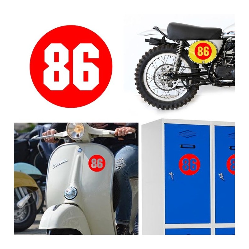 Numero 86 versión via, pegatina de vinilo