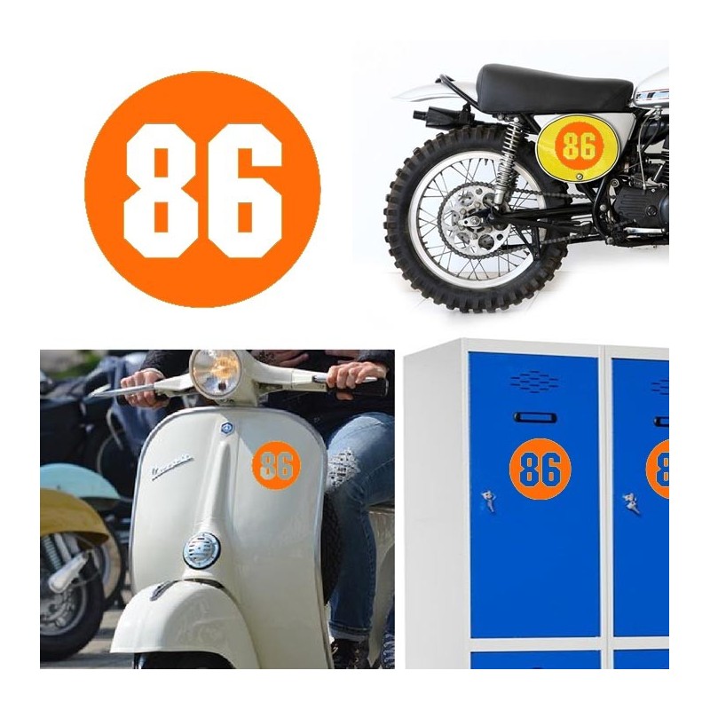 Numero 86 versión via, pegatina de vinilo