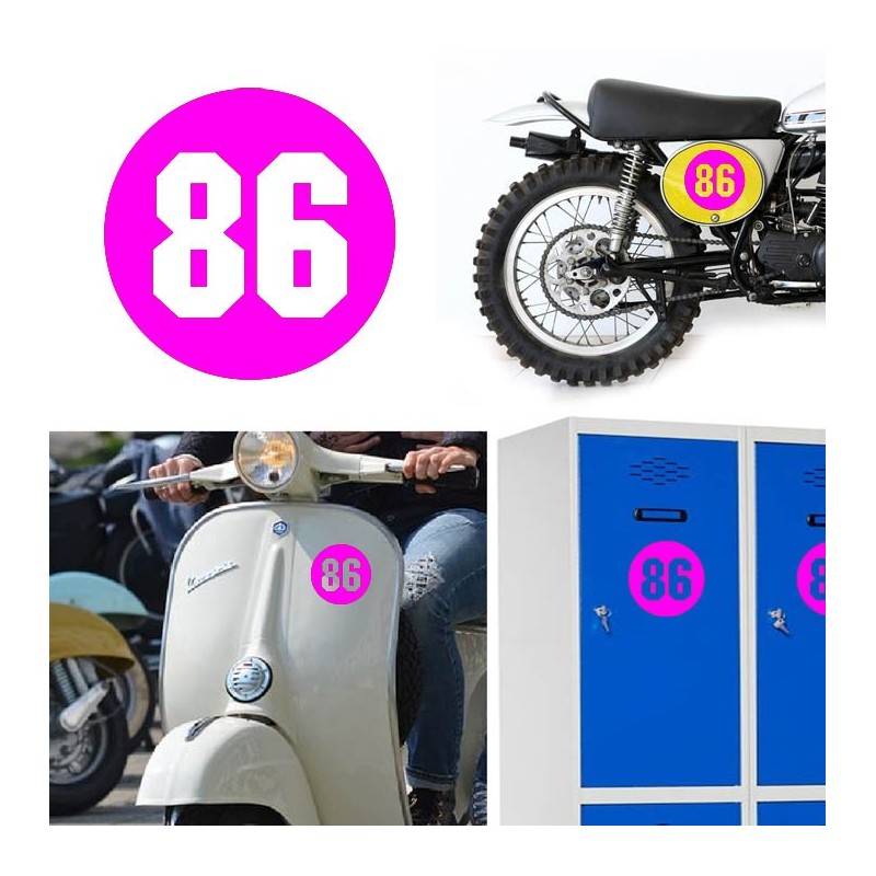 Numero 86 versión via, pegatina de vinilo