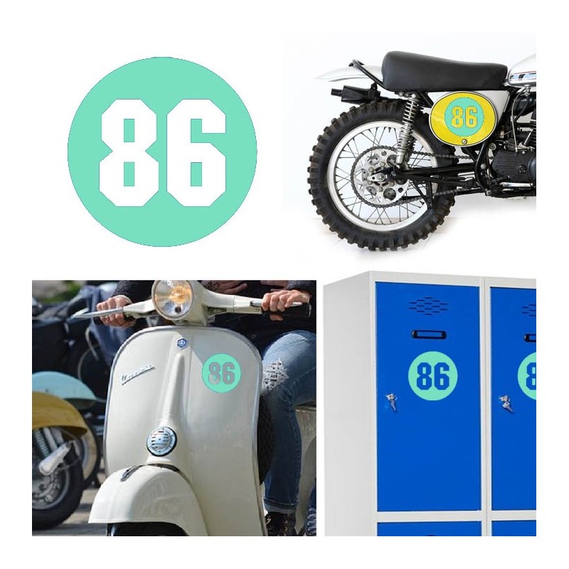 Numero 86 versión via, pegatina de vinilo
