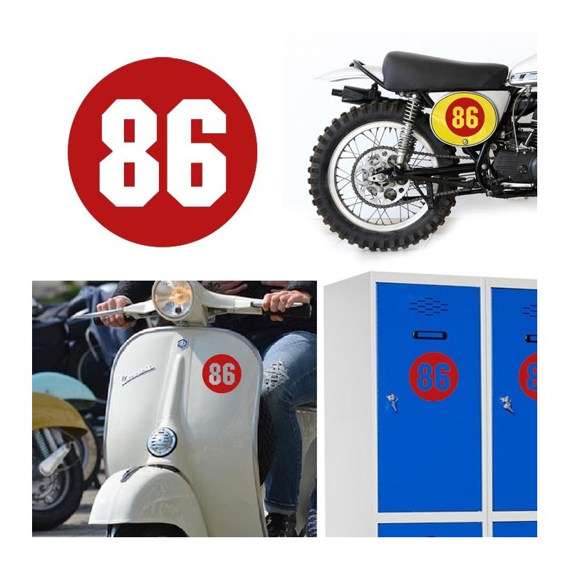 Numero 86 versión via, pegatina de vinilo