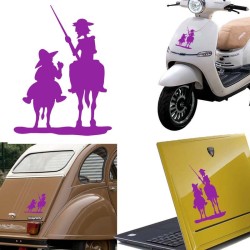 Don Quijote y Sancho, pegatina de vinilo versión derecha