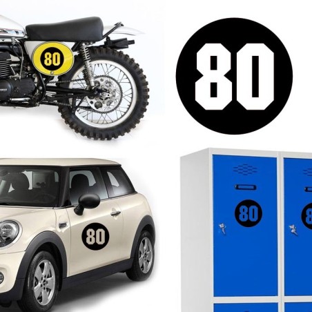 Numero 80 versión via, pegatina de vinilo