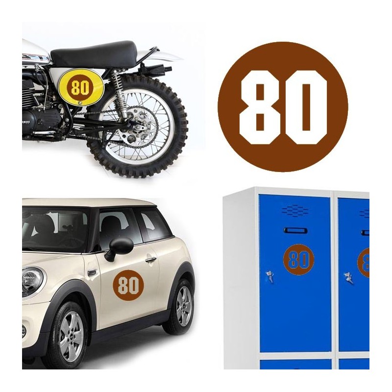 Numero 80 versión via, pegatina de vinilo