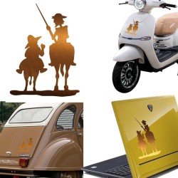 Don Quijote y Sancho, pegatina de vinilo versión derecha