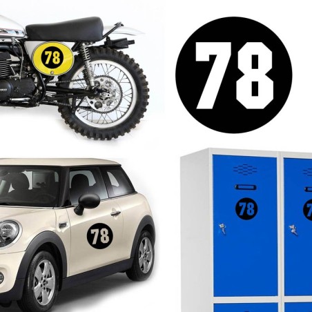 Numero 78 versión via, pegatina de vinilo