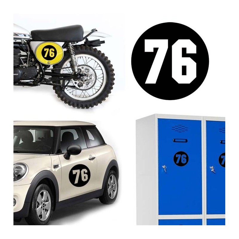 Numero 76 versión via, pegatina de vinilo