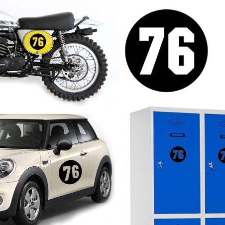 Numero 76 versión via, pegatina de vinilo