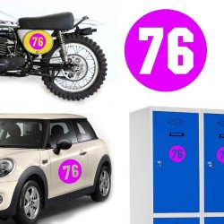 Numero 76 versión via, pegatina de vinilo