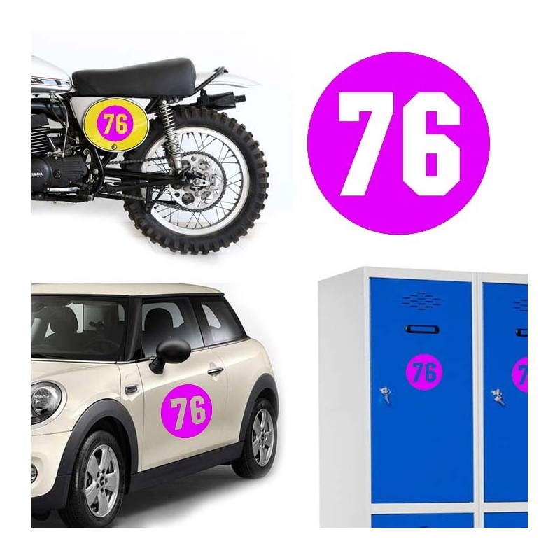 Numero 76 versión via, pegatina de vinilo