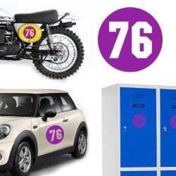 Numero 76 versión via, pegatina de vinilo