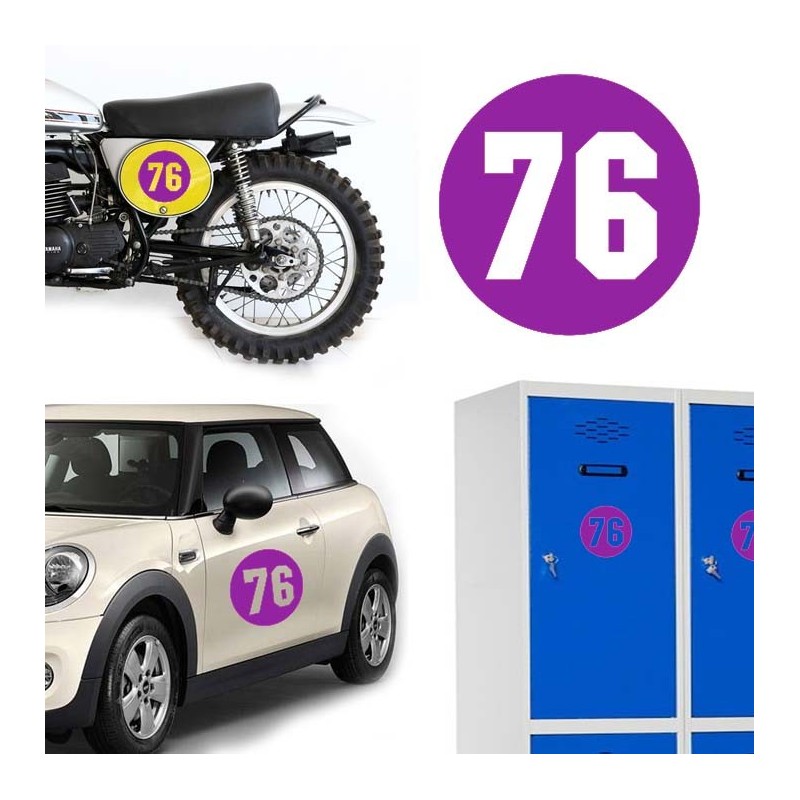 Numero 76 versión via, pegatina de vinilo