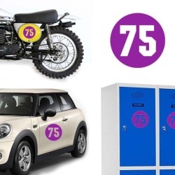Numero 75 versión via, pegatina de vinilo