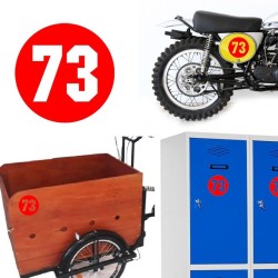 Numero 73 versión via, pegatina de vinilo