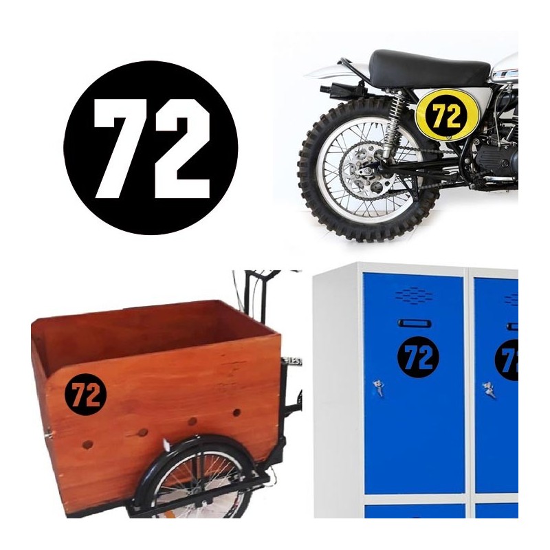 Numero 72 versión via, pegatina de vinilo