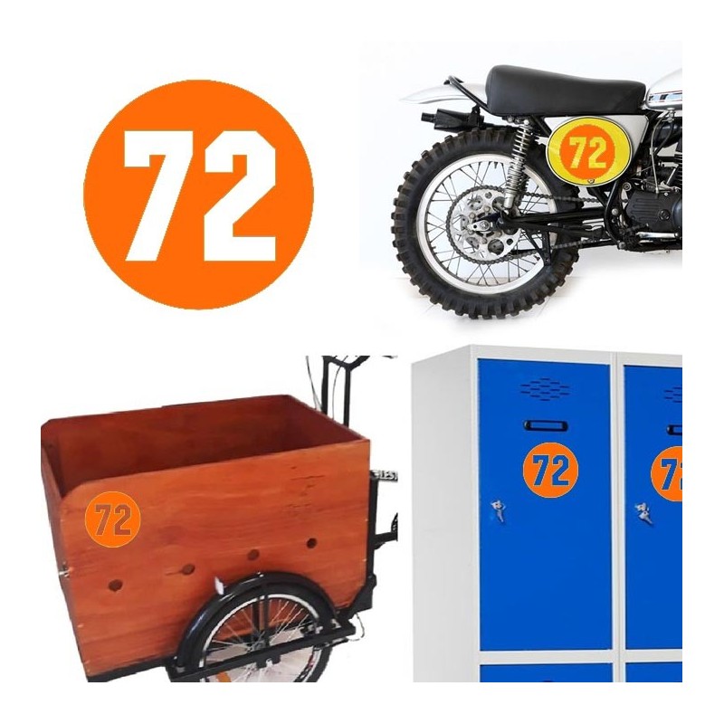 Numero 72 versión via, pegatina de vinilo