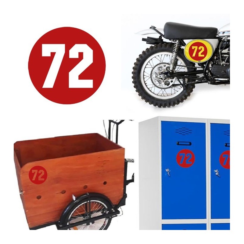Numero 72 versión via, pegatina de vinilo