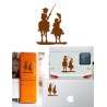 Don Quijote y Sancho, pegatina de vinilo versión saludo izquierda