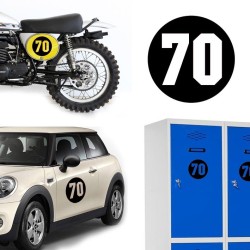 Numero 70 versión via, pegatina de vinilo