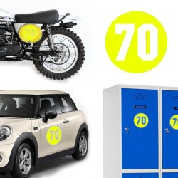 Numero 70 versión via, pegatina de vinilo