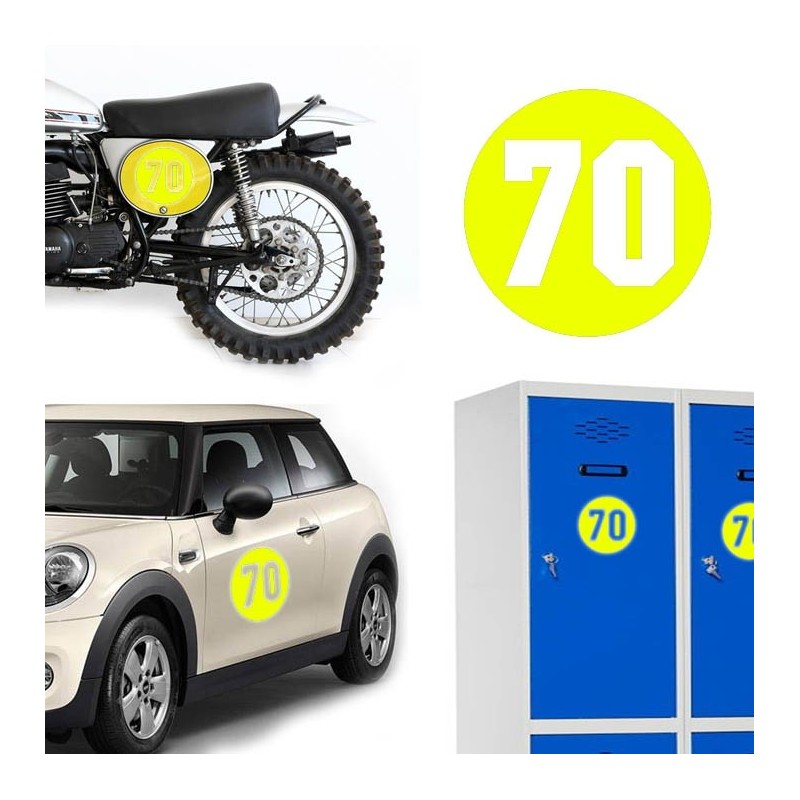 Numero 70 versión via, pegatina de vinilo