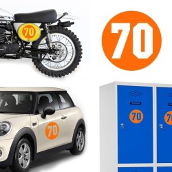 Numero 70 versión via, pegatina de vinilo