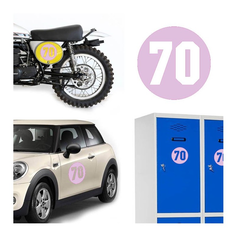 Numero 70 versión via, pegatina de vinilo