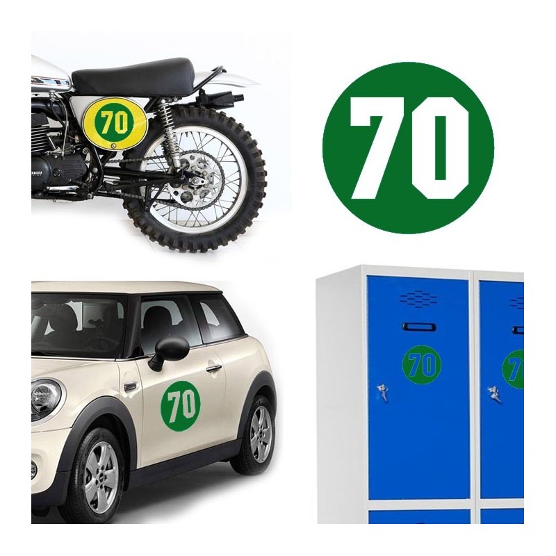 Numero 70 versión via, pegatina de vinilo