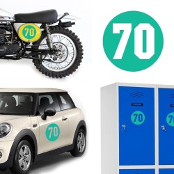 Numero 70 versión via, pegatina de vinilo