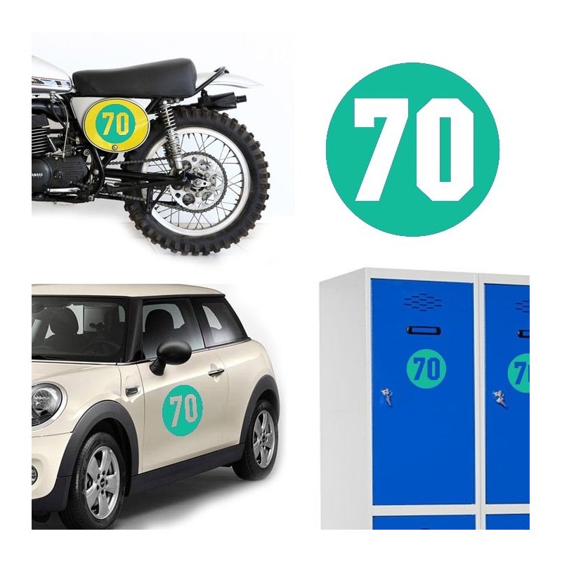 Numero 70 versión via, pegatina de vinilo